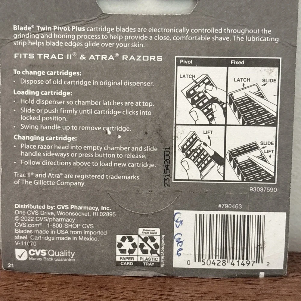 10 Twin Pivot Plus Razor Cartridges Fits Trac II Atra NEW Sealed.